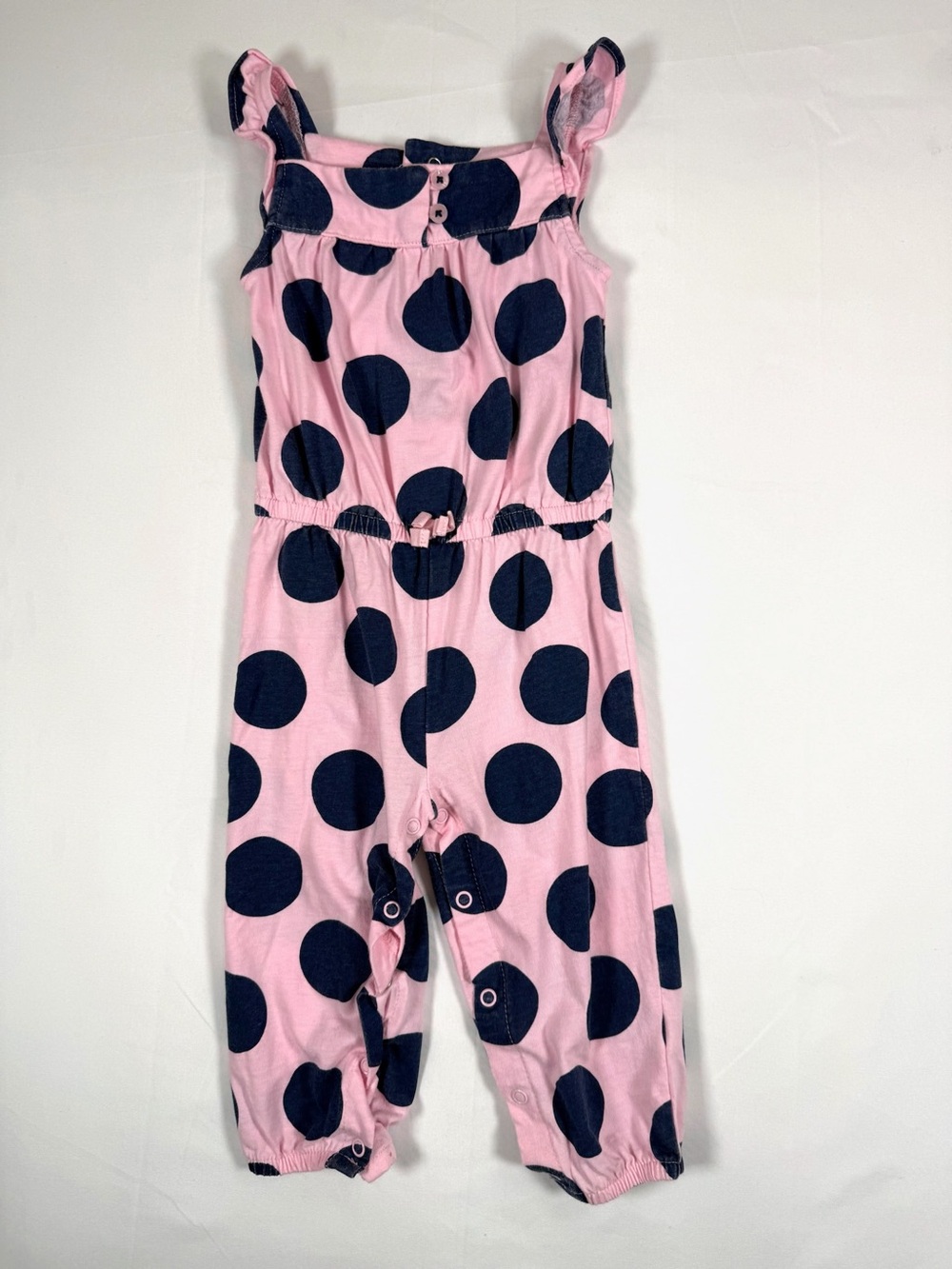 CARTER’S Baby Girls Pink Navy Polka‎ Dot Jumpsuit Romper 18 Months One Piece